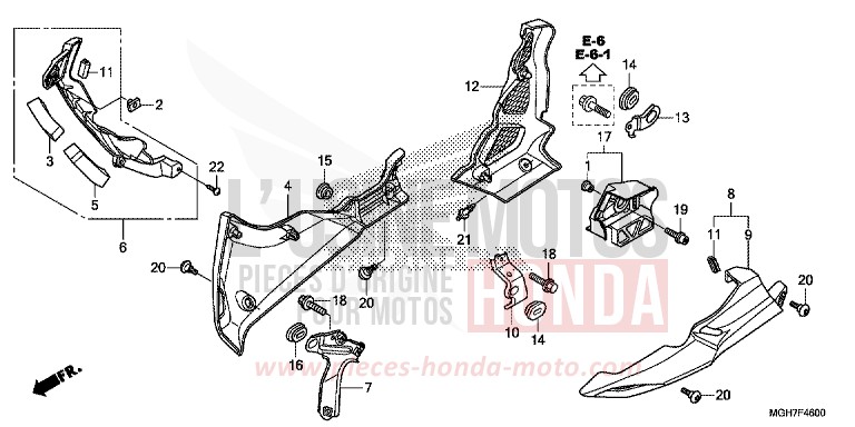 CAPOT INFERIEUR de VFR1200X "Crosstourer" Méca DEGITAL SILVER METALLIC (NHA30B) 2015